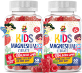 Sunny Sam magnesium gummies bottle shows 2-pack option for kids and adults.