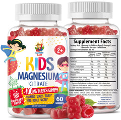 Sunny Sam Magnesium Gummies raspberry flavor for calm mood and gentle bedtime routine.