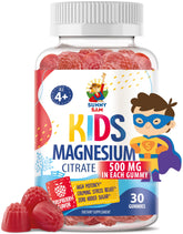 Sunny Sam sugar-free magnesium gummies for kids in a jar, ideal for a gentle bedtime routine