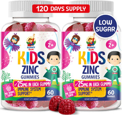 Sunny Sam Zinc Gummies for Kids bottle on kitchen counter showing easy immune support