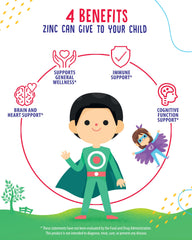 Close-up of a kid chewing Sunny Sam zinc gummy for easy intake.