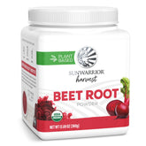 Sunwarrior Beet Root Powder tub front for a convenient plant-based boost.