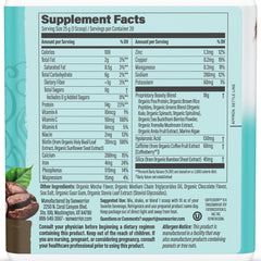 Sunwarrior coffee scoop pour highlights easy mixing into shakes for busy mornings.