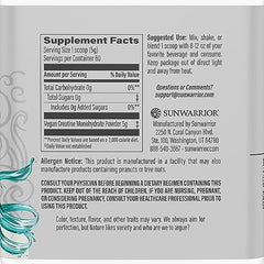 Sunwarrior Creatine Monohydrate scoop demonstrates convenient daily dosing and performance support.