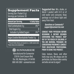Sunwarrior Creatine Monohydrate scoop included for precise 5 g servings.