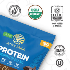 Sunwarrior Hemp-Pea protein scoop highlighting plant-based protein and digestibility.
