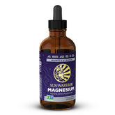 Sunwarrior Magnesium mineral supplement bottle front shows concentrated ionic formula for daily muscle support