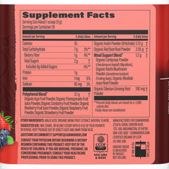 Sunwarrior Organic Super Reds powder on a spoon for easy smoothie mixing.