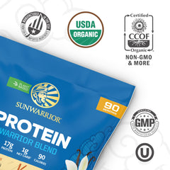 Sunwarrior vanilla protein shake in glass for post-workout convenience