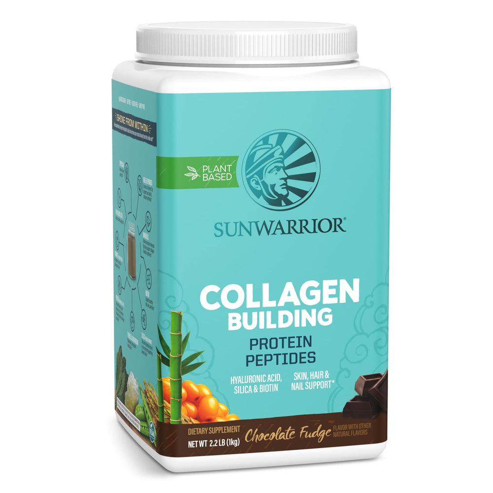 Sunwarrior vegan collagen powder bottle pour for daily radiance