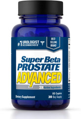 SUPER BETA PROSTATE bottle front image demonstrates easy daily urinary support