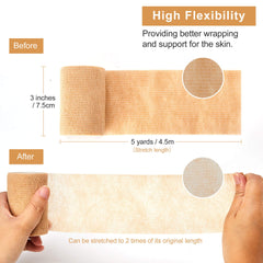 SUPERBE bandage wrap applied to the knee during sport for reliable protection