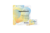 Superbloom Recovery liver support sachets ready for on-the-go use after a night out.