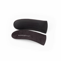 Superfeet Casual Easyfit heel insole closeup highlights arch support for all-day comfort.