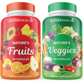 Superfood MD Fruits and Veggies capsules, 90-count two-pack for convenient daily nutrition.