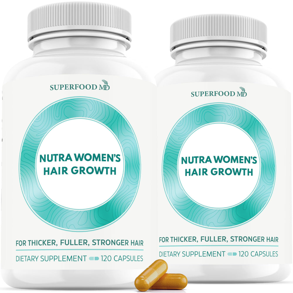 Superfood MD Women's Balance bottle for daily hair support.