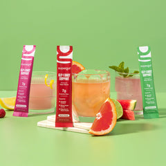 Supergut GLP-1 Daily Support mix in water demonstrates quick, sugar-free hydration