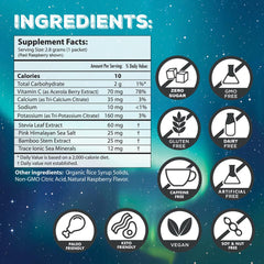 Lime Blue electrolyte packets with clean ingredients for active days.
