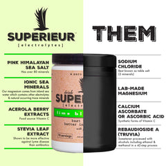Superieur Electrolytes on-the-go packets; convenient hydration for workouts and travel.