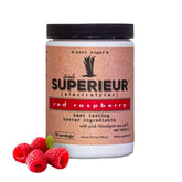 Superieur Electrolytes raspberry powder dissolves quickly for on-the-go hydration.