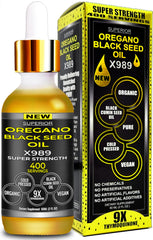 SUPERIOR FULVIC HUMIC X935 oregano and black seed oil drops in a glass bottle for daily use