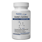 Superior Labs Acetyl L-Carnitine 500mg bottle for energy support.