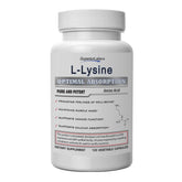 Superior Labs L-Lysine 500 mg capsules in a bottle for daily immune support and calcium absorption.