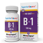 Superior Source B-1 100mg bottle shown for easy daily dosing