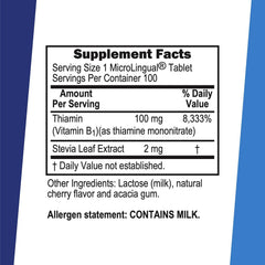 Superior Source B1 microlingual tablet dissolves on tongue for rapid uptake