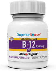 No water needed: Superior Source B12 sublingual tablet for easy daily energy.
