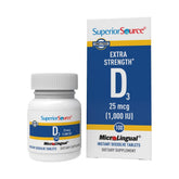 Superior Source Vitamin D3 1000 IU bottle shown for immune and bone support