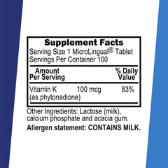 Superior Source Vitamin K 100 mcg packaging emphasizing GMP-certified production
