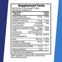 Superior Source Women’s B Complex sublingual-dissolution close-up shows rapid uptake.