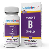 Superior Source Women’s B Complex tablets under the tongue for easy absorption.