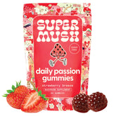 SuperMush Horny Goat Weed Gummies bottle closeup showing organic formula for daily vitality