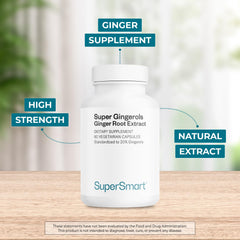 Supersmart Gingerroot extract powder in bowl, natural ingredient scene