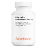 Supersmart PLE capsules bottle showing daily antioxidant support for skin.