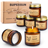 SUPERSUN 6 pack candles vanilla jar for a warm, inviting living space
