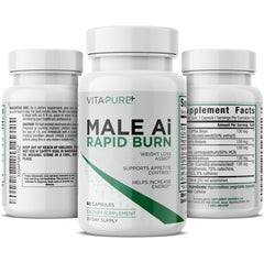 Supplement Universe Male AI Rapid Burn bottle front for convenient daily thermogenic support.