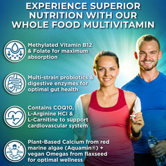 SUPPLEMENTS STUDIO vegan multivitamin label close-up highlights methylated B vitamins