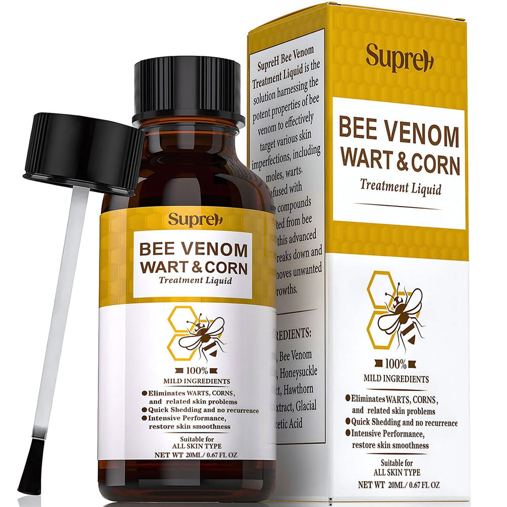 SupreH fast-acting wart remover bottle with precision cap for targeted application.