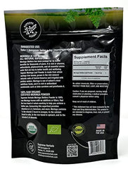 Supreme Herbals organic moringa powder jar showing pure, non-GMO formula.