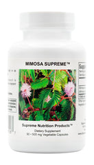 Supreme Nutrition Mimosa Supreme capsules bottle front view for daily herbal support.