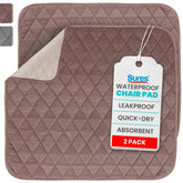 SURES waterproof chair pad front view showing full coverage and leak protection