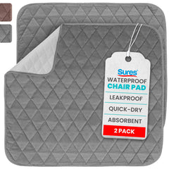 Sures waterproof chair pad top view protects chairs and furniture from spills.