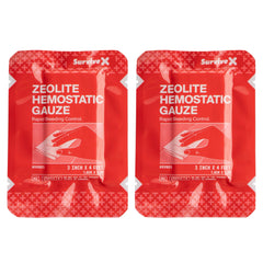 SurviveX hemostatic gauze 3x4 ft pack for rapid bleeding control.