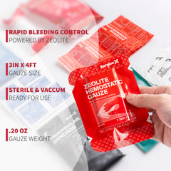 Durable tear resistant SurviveX gauze for tough wound coverage.
