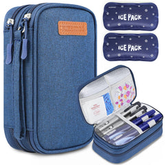 Suzamed insulin cooler travel case with compact design for easy portability.