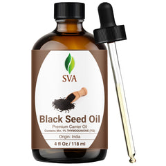 SVA ORGANICS Black Seed Oil bottle with dropper for easy, precise application