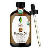 SVA Organics Baobab Oil bottle pour for easy skin nourishment.